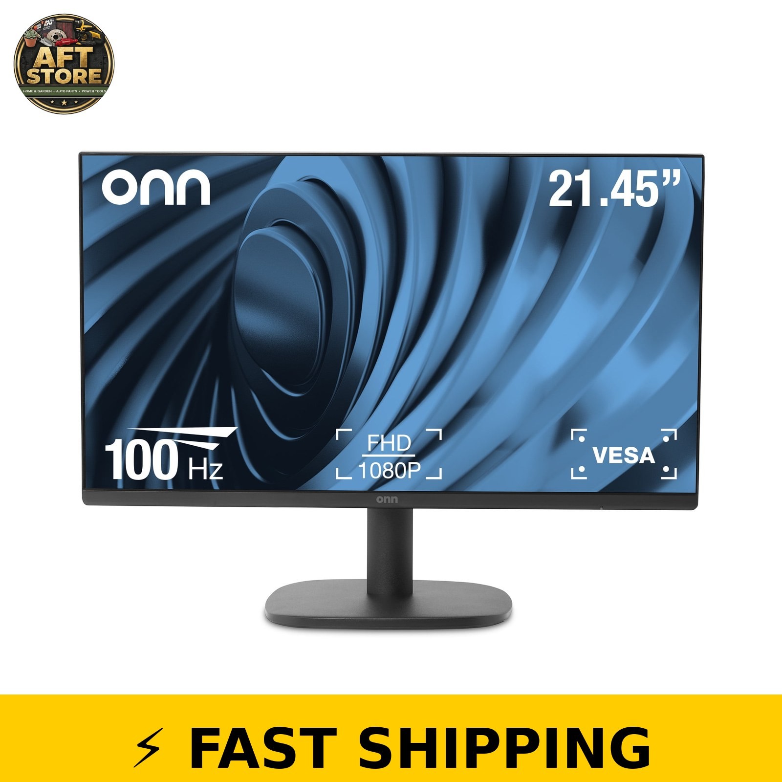 onn 22" FHD Monitor 1920x1080p 100Hz with HDMI Cable - Black