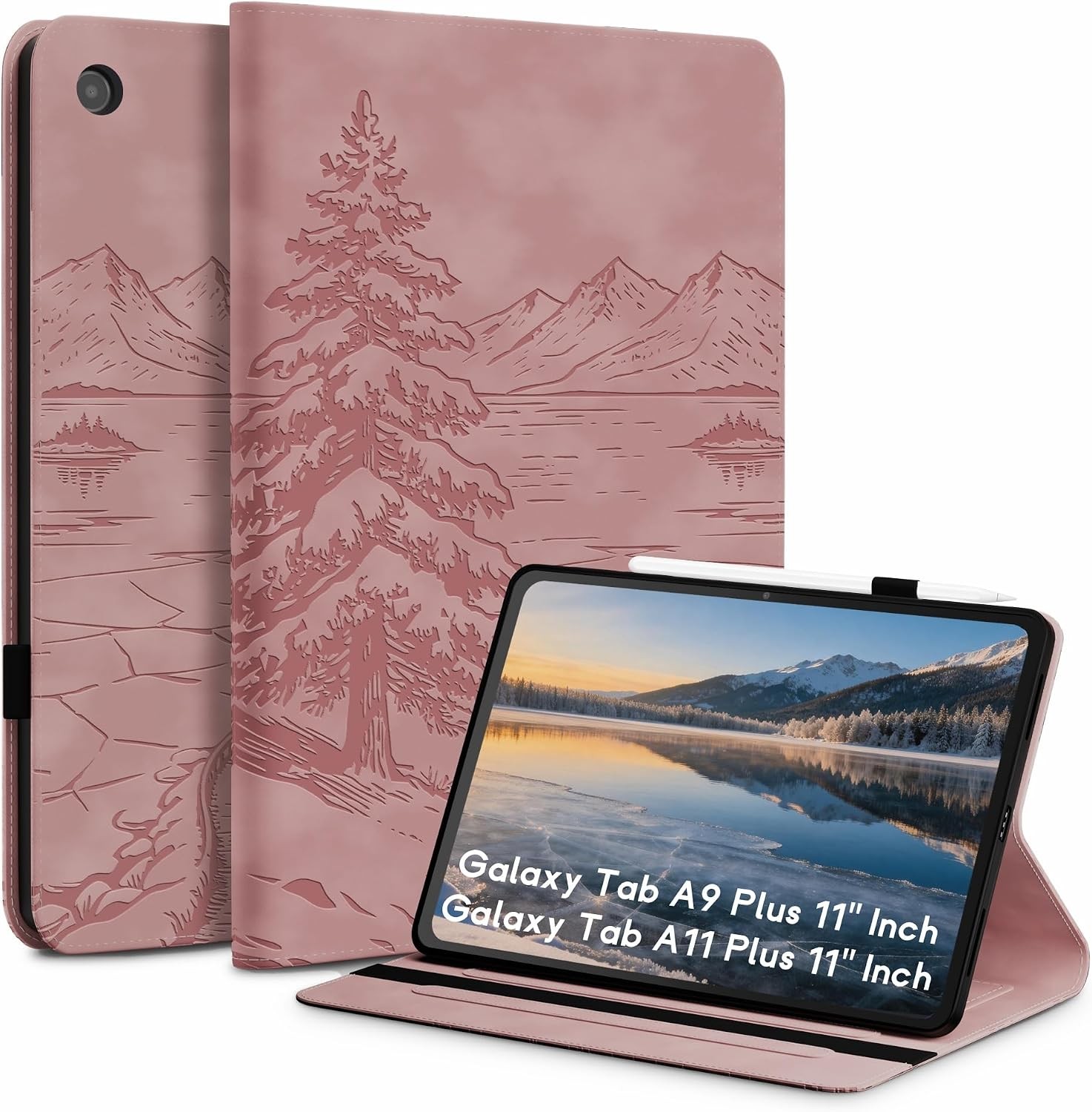 Case for Galaxy Tab A11 Plus 11" - Premium Leather, Adjustable Kickstand, Slim D