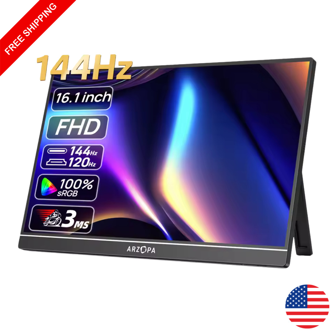 16.1'' Portable Gaming Monitor 144Hz 1080P FHD IPS Display for PS5 Xbox Switch