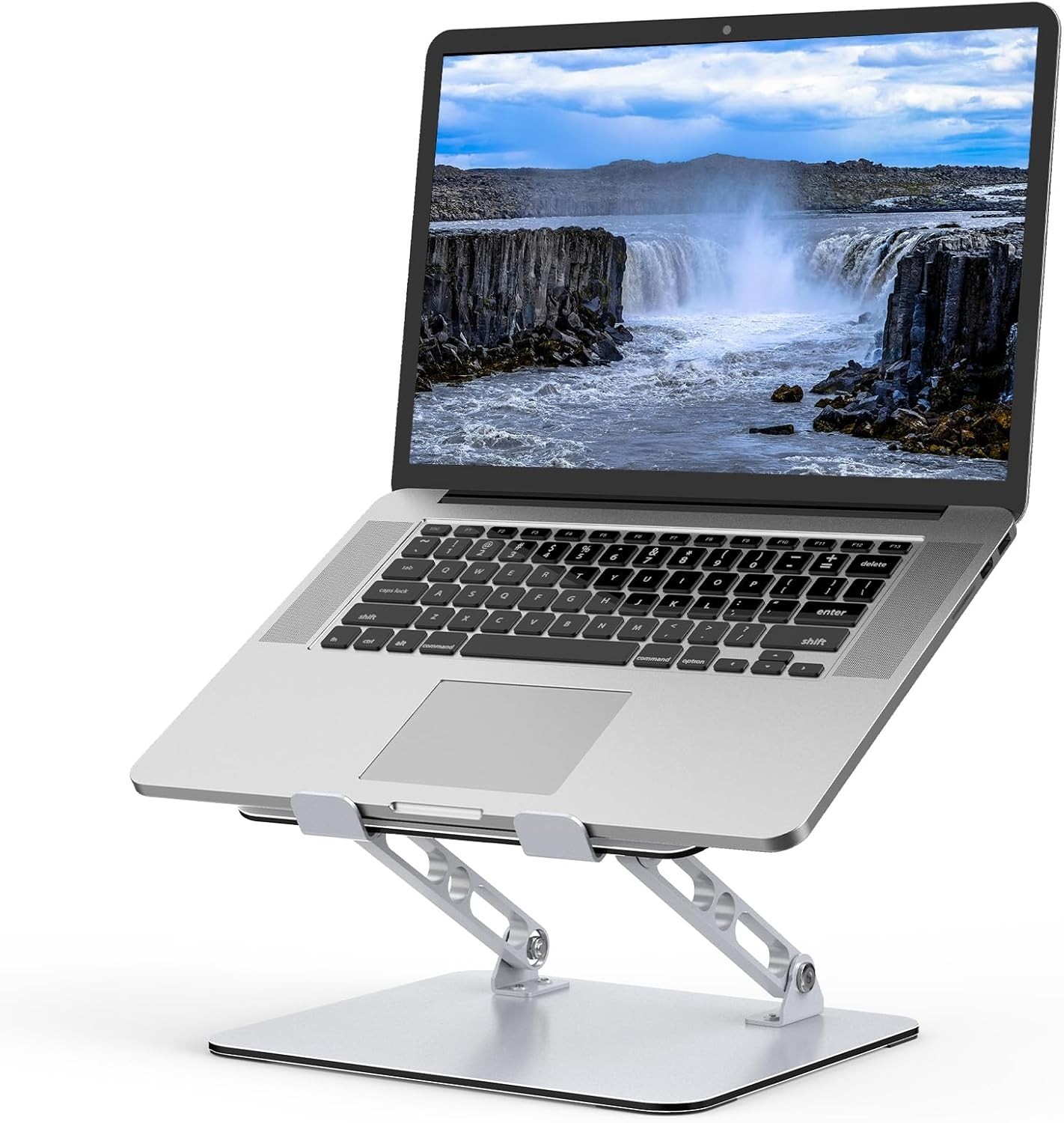 Gogoonike Laptop Stand for Desk, Adjustable Laptop Riser, Metal Foldable Compute