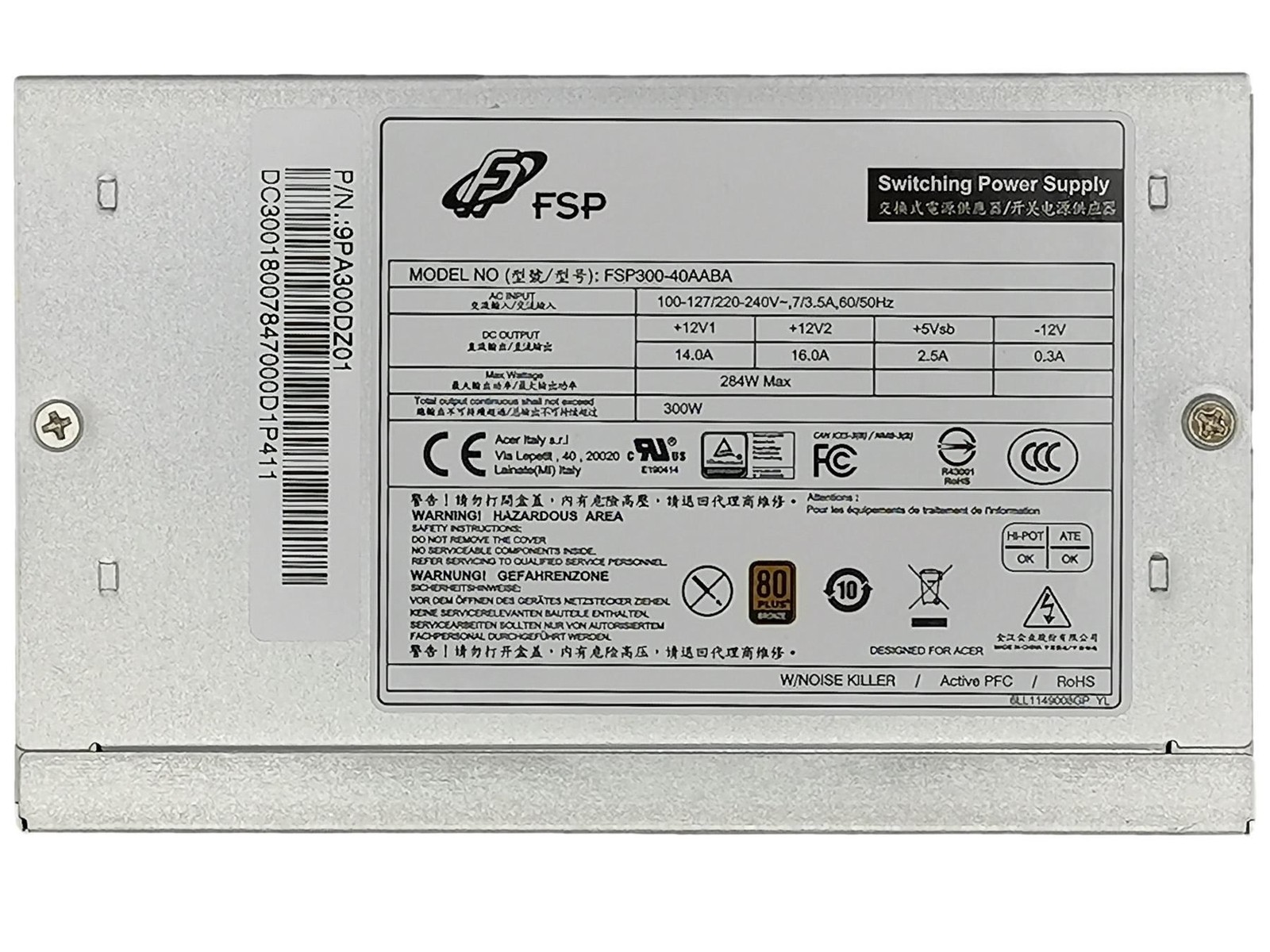 Acer Aspire AG3-605 Power Supply Unit 300W DC.3001H.002