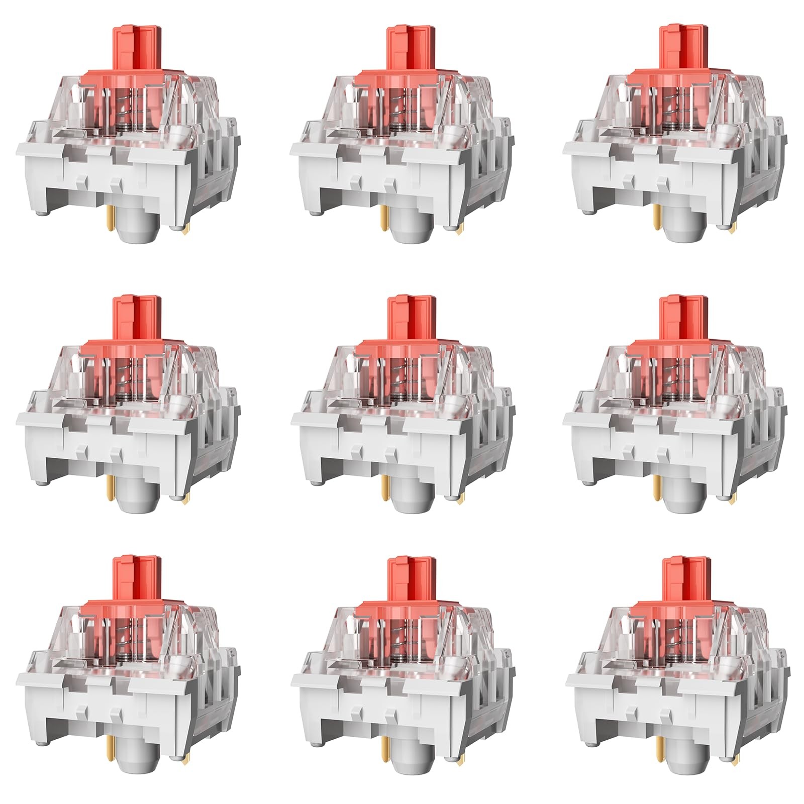 72 PCS Red Mechanical Gaming Keyboard Switch 3 Pin 50gf RGB SMT Linear