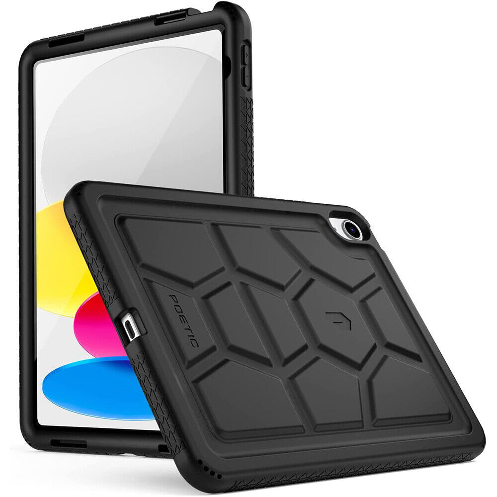 Poetic TurtleSkin Designed for New iPad 10.9 inch 2022 Silicone Case Black