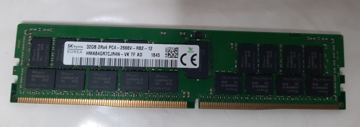 SK Hynix 32GB(1x32GB) 2RX4 PC4-2666V-R DDR4 ECC Memory RDIMM HMA84GR7CJR4N-VK