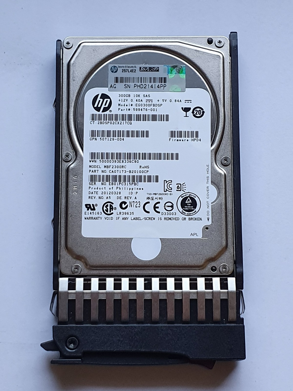 300GB SAS HP Toshiba MBF2300RC EG0300FBDSP 10000rpm 6Gb/s 16MB HDD 2.5" + caddy