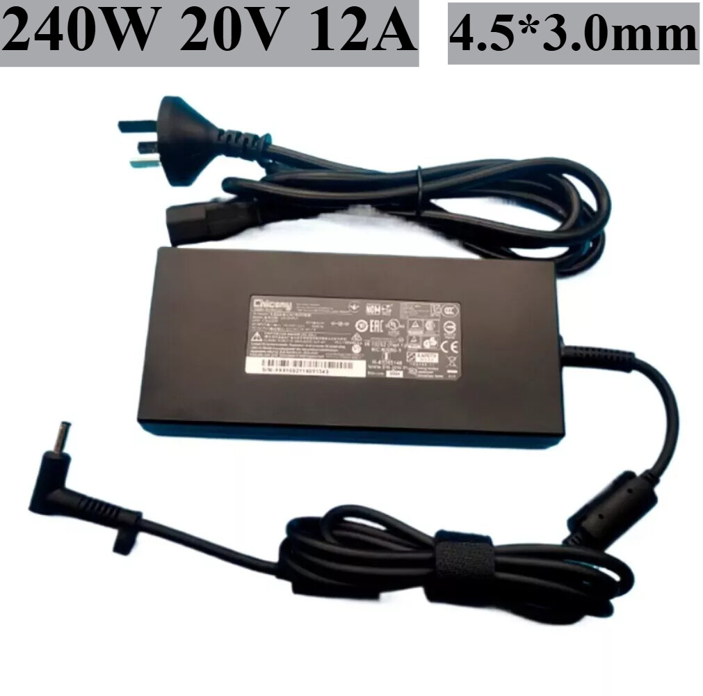 Chicony 240W 20V 12A Charger AC Adapter for MSI GE76 Gaming Laptop 4.5*3.0mm