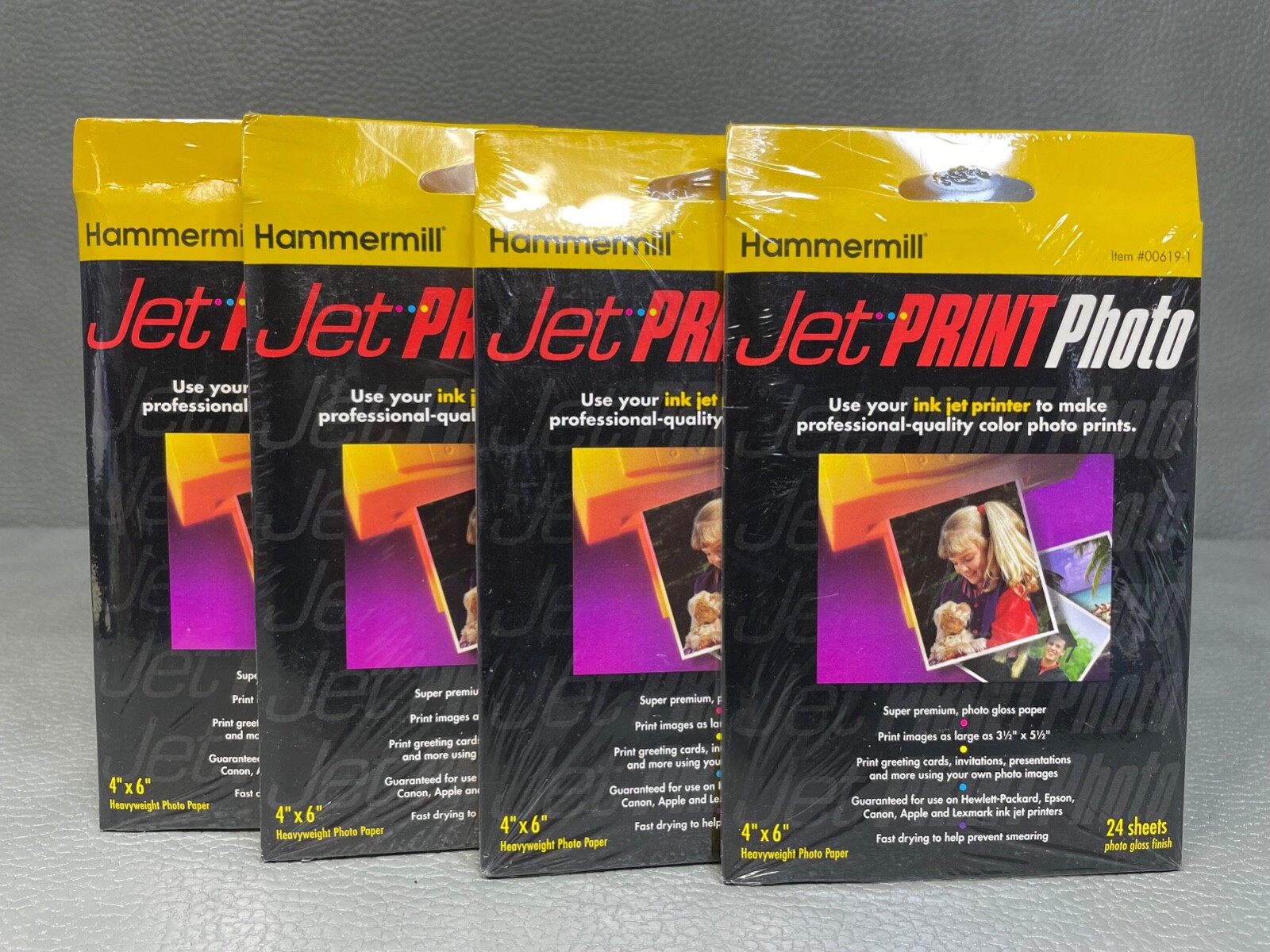 Lot of 4 New Sealed Hammermill Jet Print 4" X 6" Photo Ink Jet 96 Sheets Total