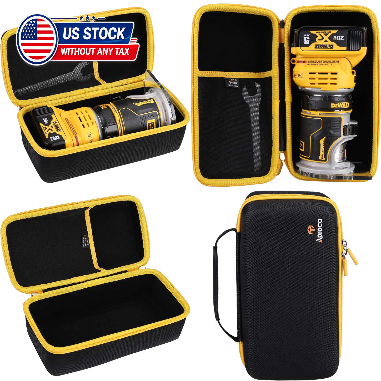 Router Case Compatible with DEWALT DCW600B 20V Max XR Metal Fixed Base Storage