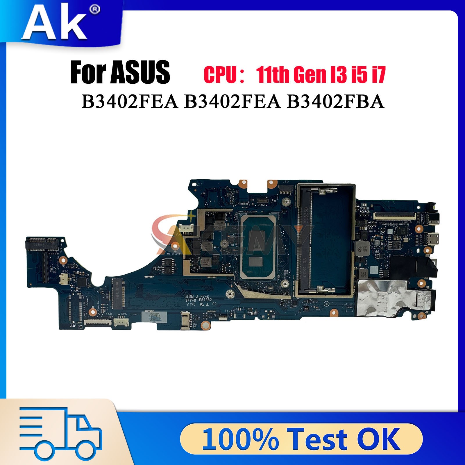 B3402FEA Laptop Motherboard For ASUS B3402FBA Notebook Motherboard i3 i5 i7 CPU