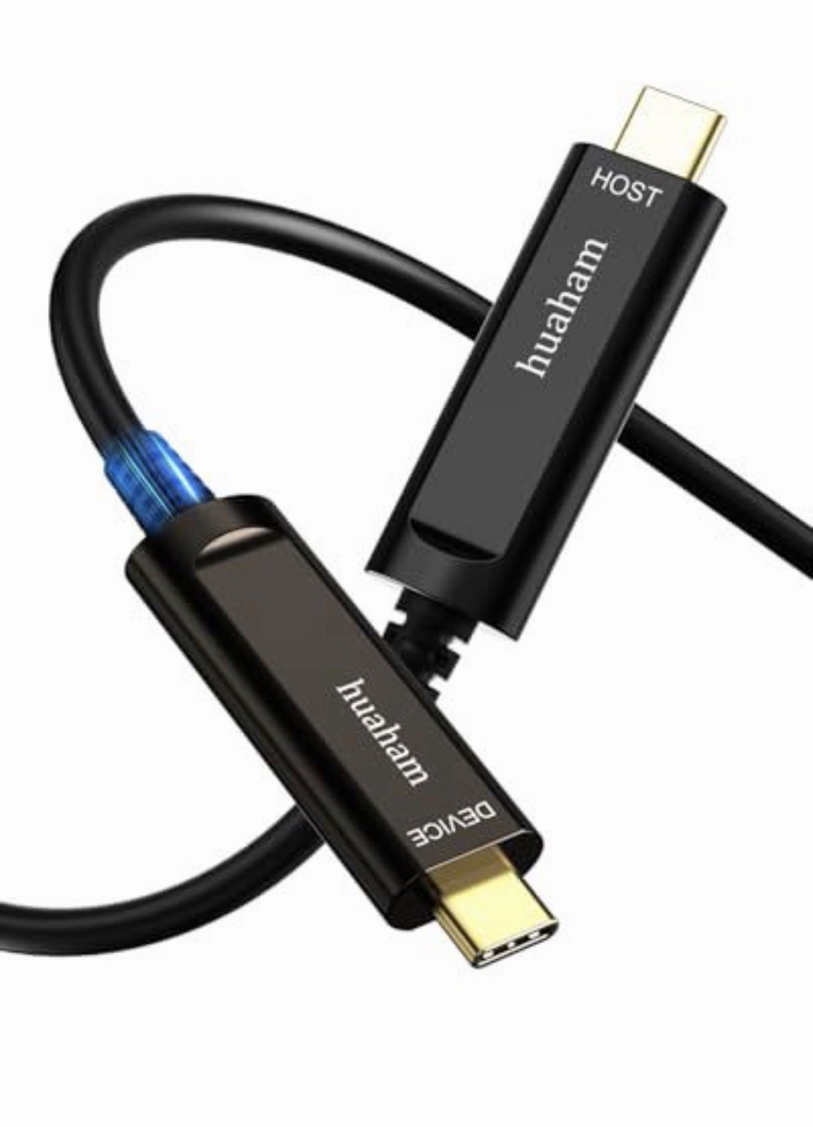 USB C to USB C Fiber Optic Cable 50M/164FT, USB 3.1 Cable 10Gbps Gen2 Long Di...
