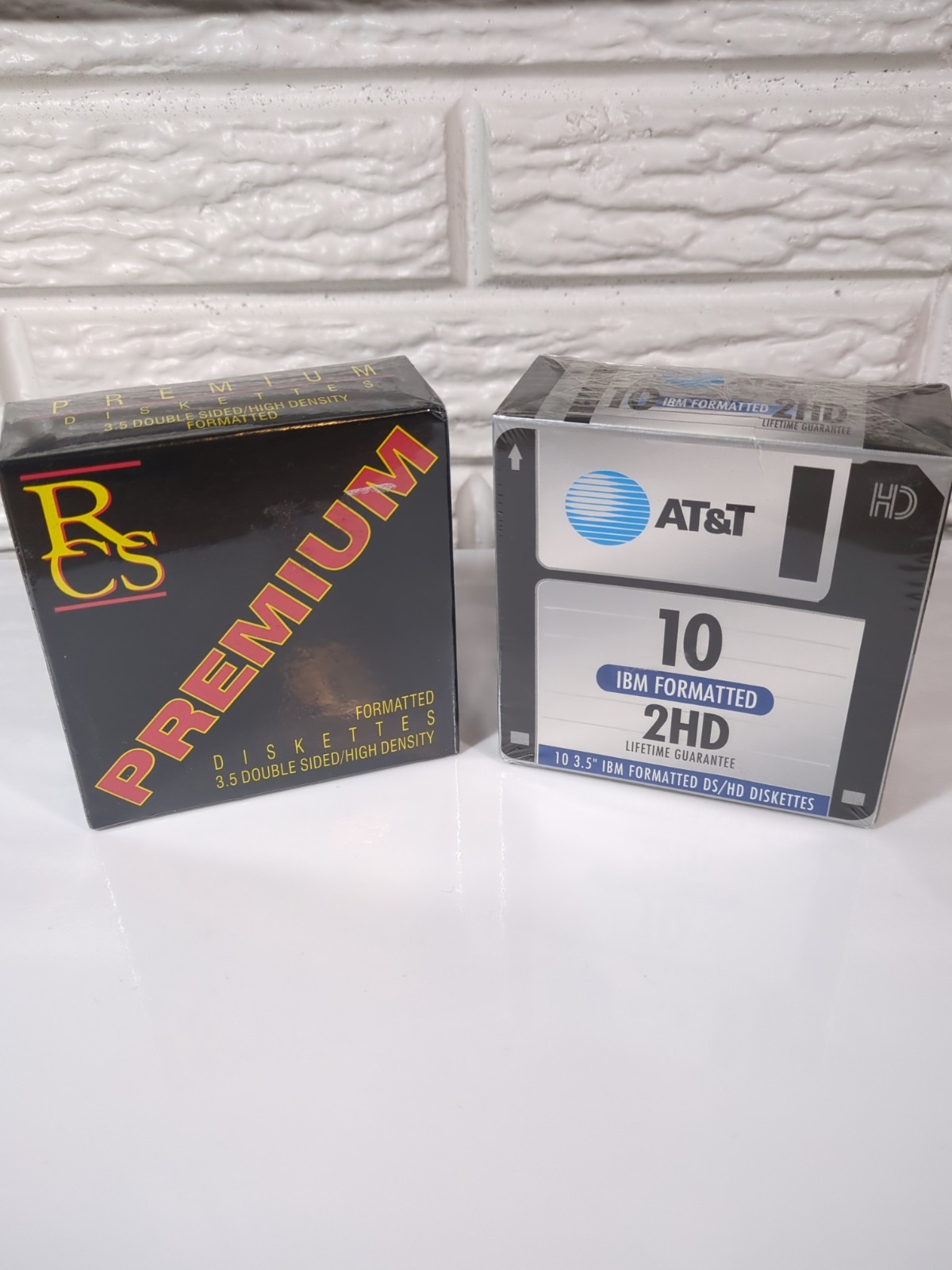 Two Packs of 10 3.5" IBM Formatted 1.44 MB Diskettes, 20 Total Sealed