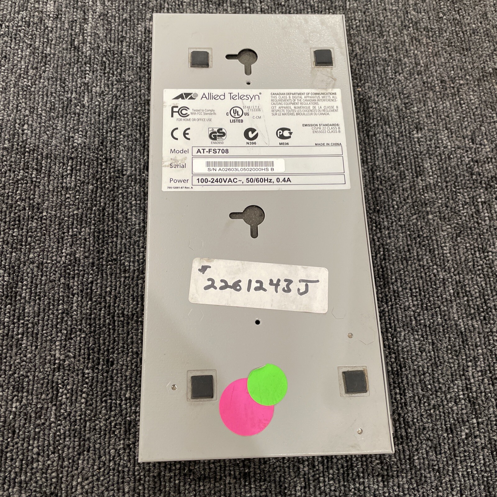 Allied Telesyn AT-FS708 10 Base-T 100 Base-TX ***FREE SHIPPING***