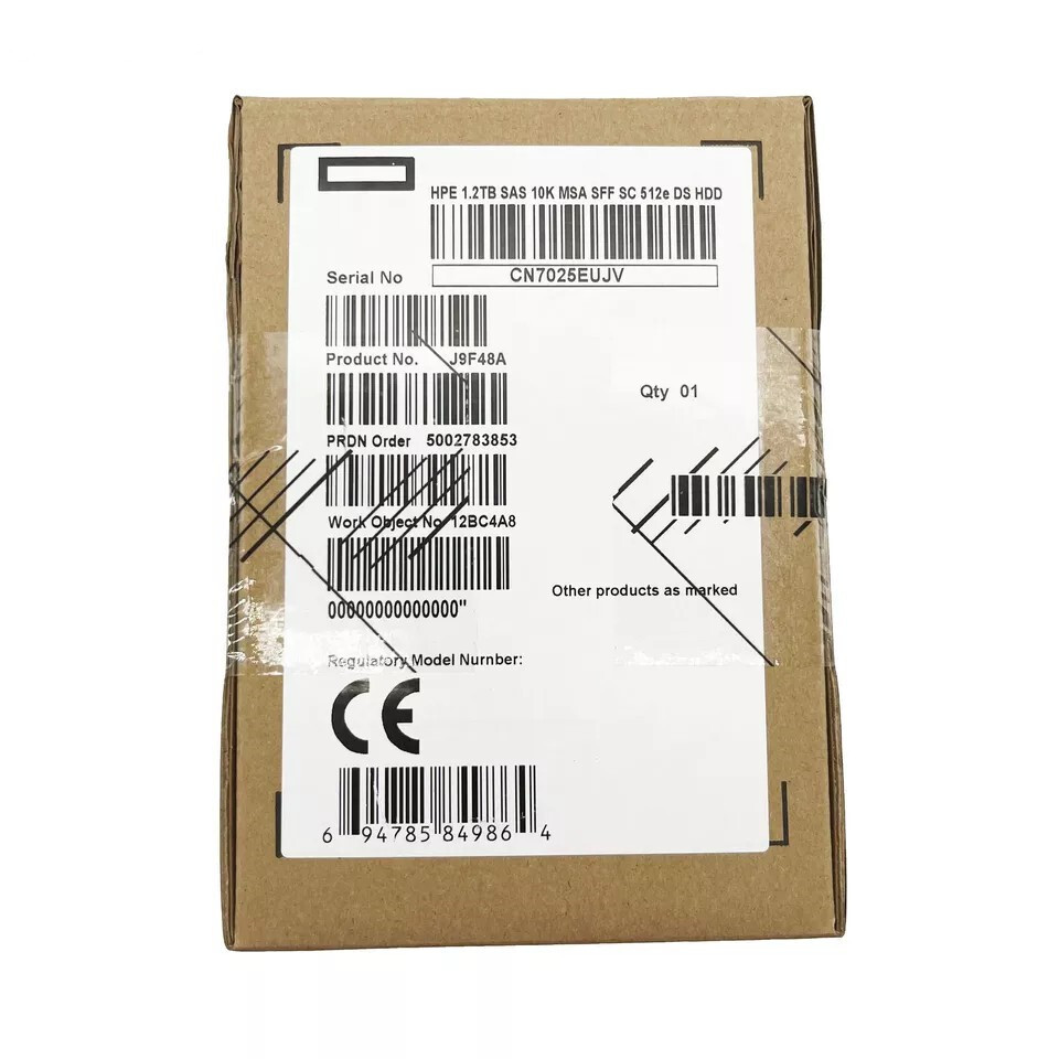 New J9F48A For HPE MSA 1.2TB 12G DP 10K 2.5 SFF SAS Hard Drive Server 787648-001