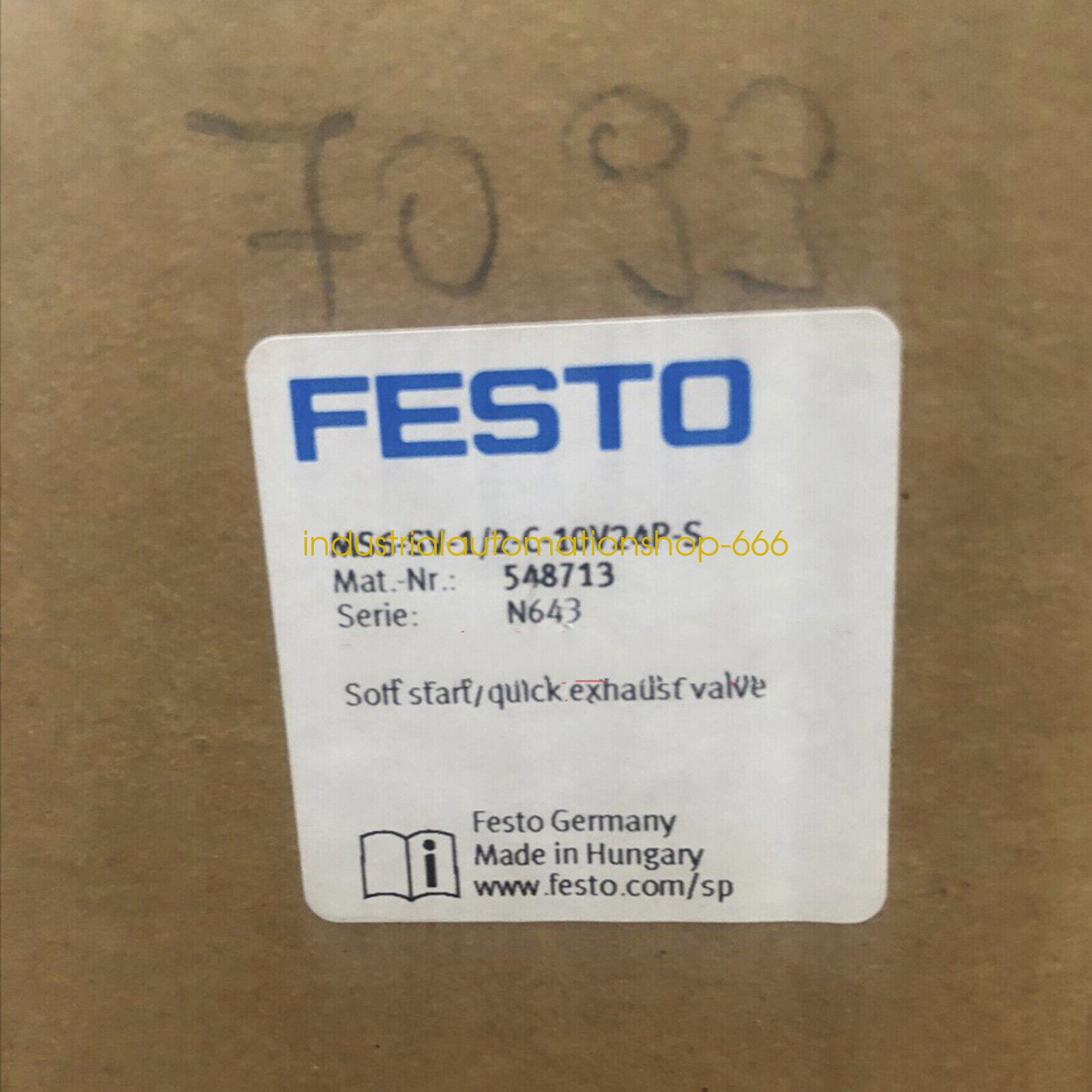 1PC new festo MS6-SV-1/2-C-10V24P-S 548713 Soft Start Valve Via DHL or FedEX