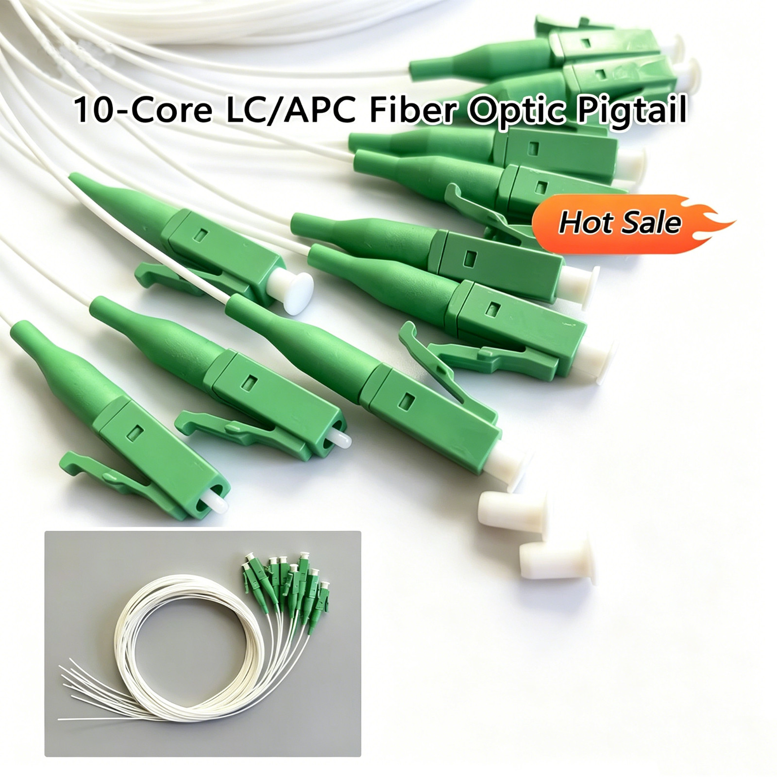 10~50pcs LC/APC Fiber Optic Pigtail 9/125μm 0.9mm Single Mode FTTH Splicing Wire