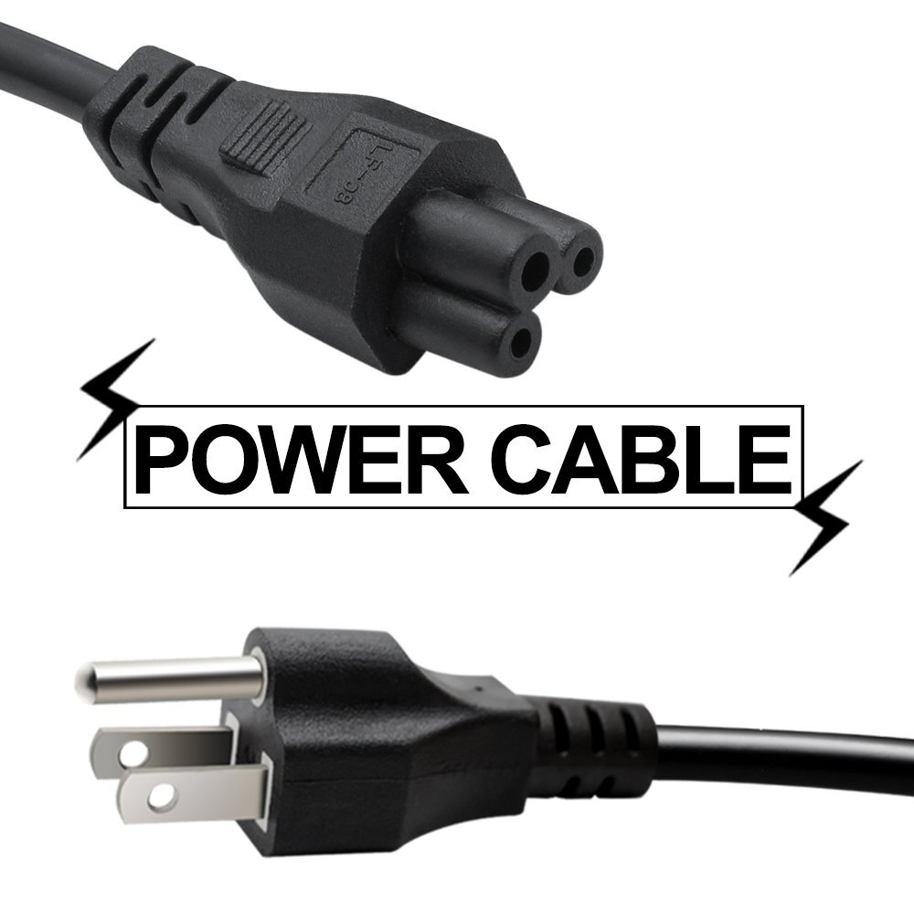 6ft 3 Prong AC Power Cord Cable for HP Dell ASUS Sony Laptop Replacement