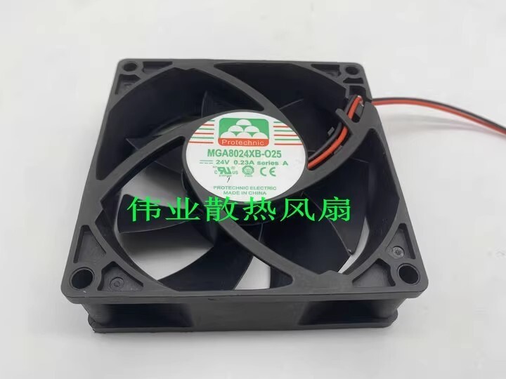 1 pcs Protechnic MGA8024XB-O25 24V 0.23A 8025 8CM 2-Wire Dual Ball Inverter Fan
