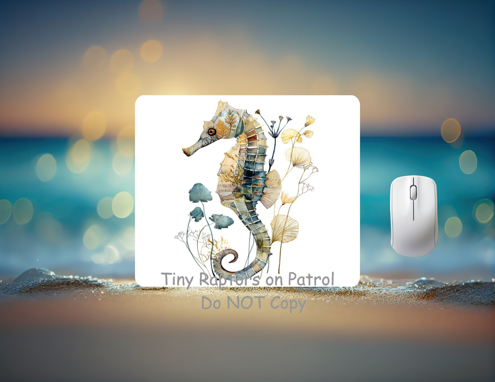 Seahorse neoprene PC/laptop Mouse Pad, CHOICE, , gifts, ocean, sea