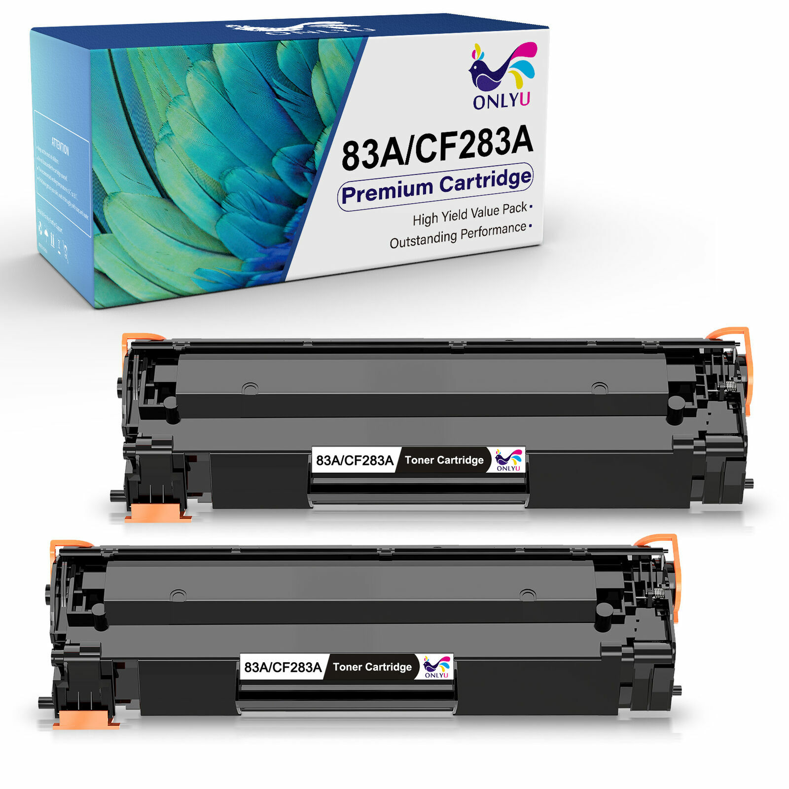 2 Black 83A CF283A Toner Cartridge For HP LaserJet Pro M201dw M225dw M127fw MFP