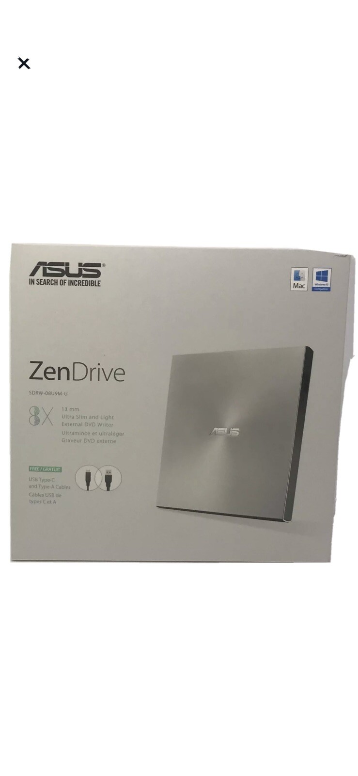 Asus SDRW-08U7M-U External Ultra-Slim DVD Writer