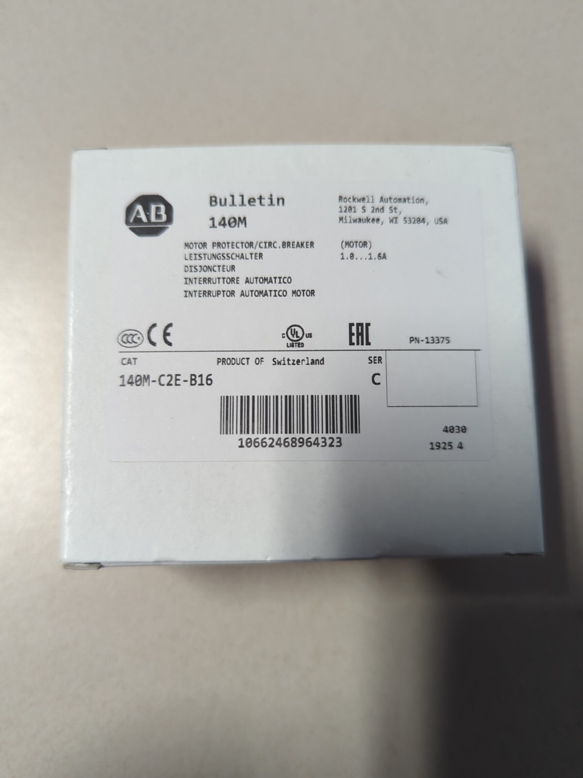 1 Pcs Brand New Allen Bradley 140M-C2E-B16 Motor Circuit Breaker DHL/Fedex