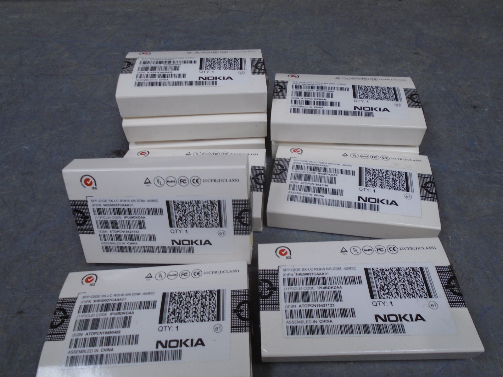 Lot of 10 Nokia 3HE00027CAAA01 Transceivers SFP-GIGE LX-LC ROHS 6/6 DDM-40/85C