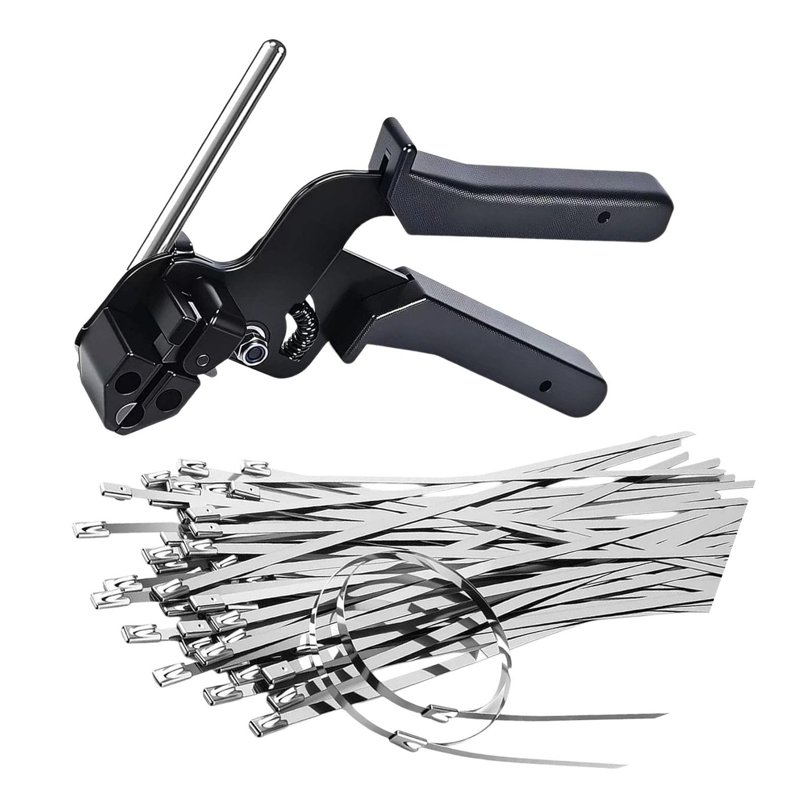 Steel Tie Gun Fastener 100pcs Stainless Steel Zip Ties 7.87in Installation