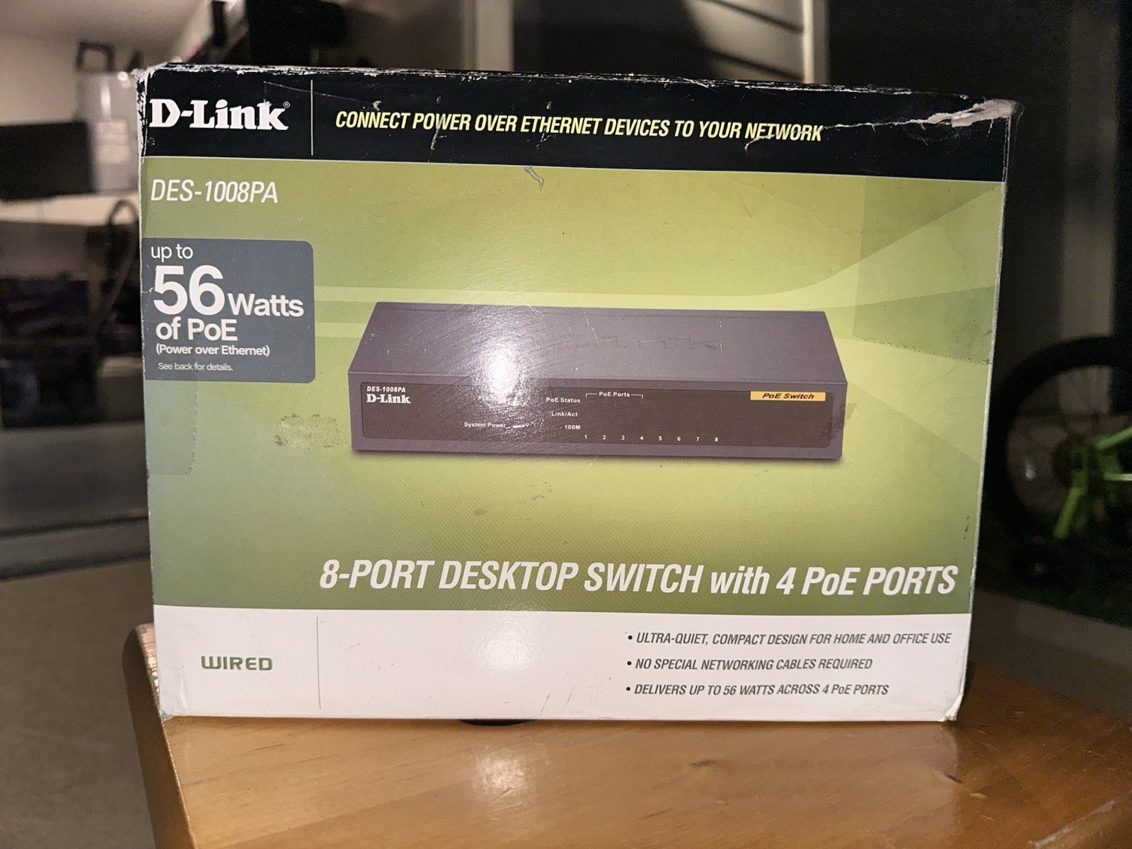 D-Link DES-1008PA 8-Port Desktop Switch with 4 PoE Ports 56W Wired Ethernet NEW