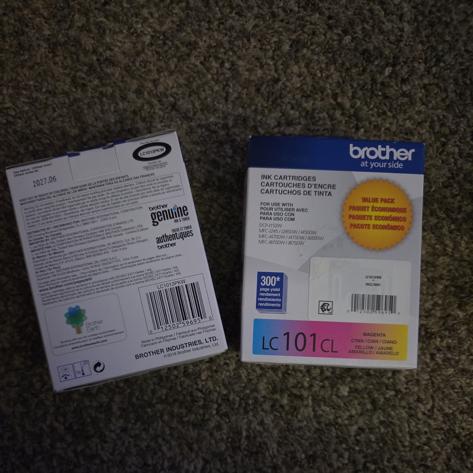 Brother Ink Cartridges LC101CL 3 Color Ink Cartridges set of 2 expires 2027.06