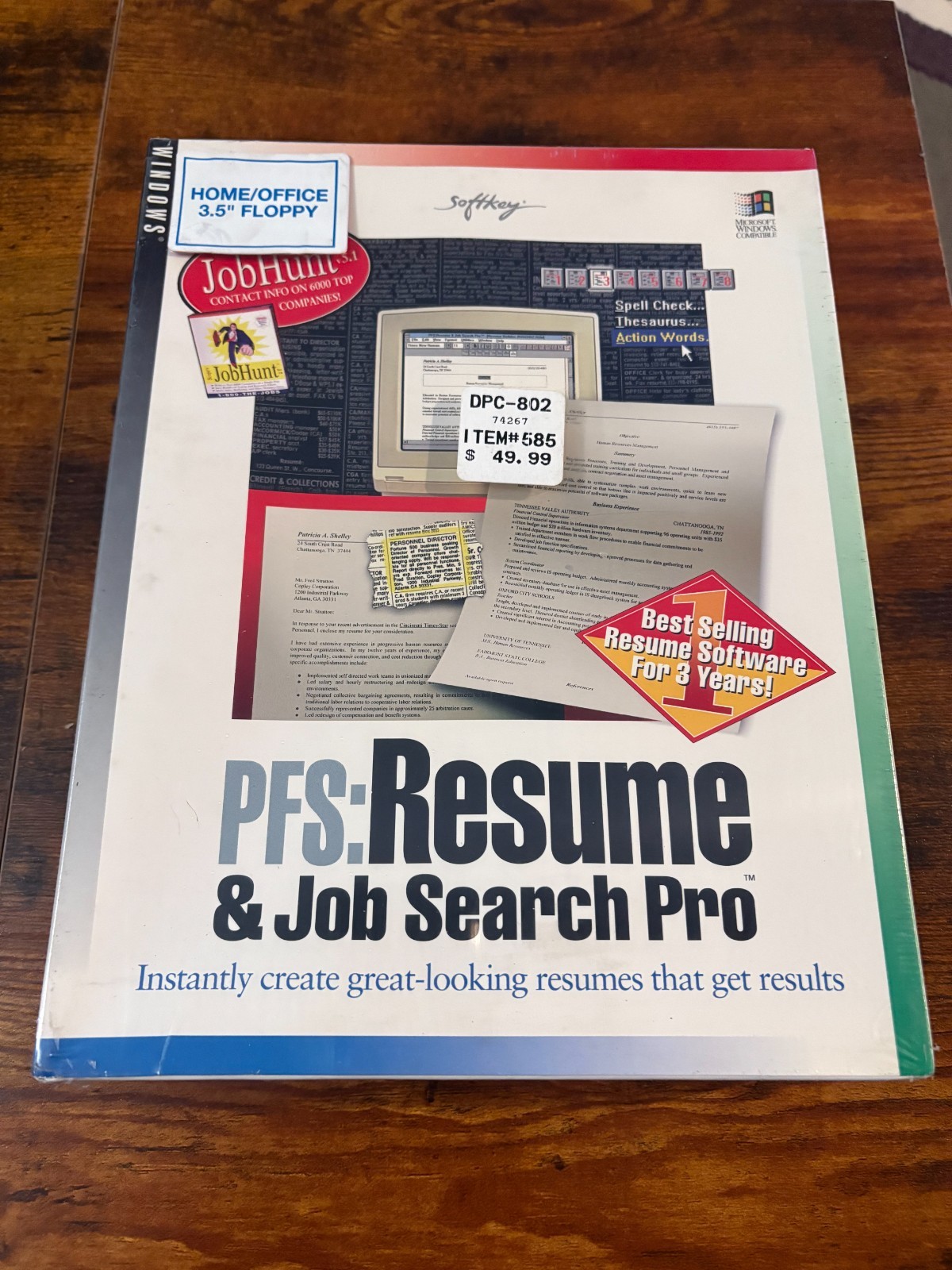 PFS: Resume and Job Search Pro by Softkey 3.5" disk drive sealed