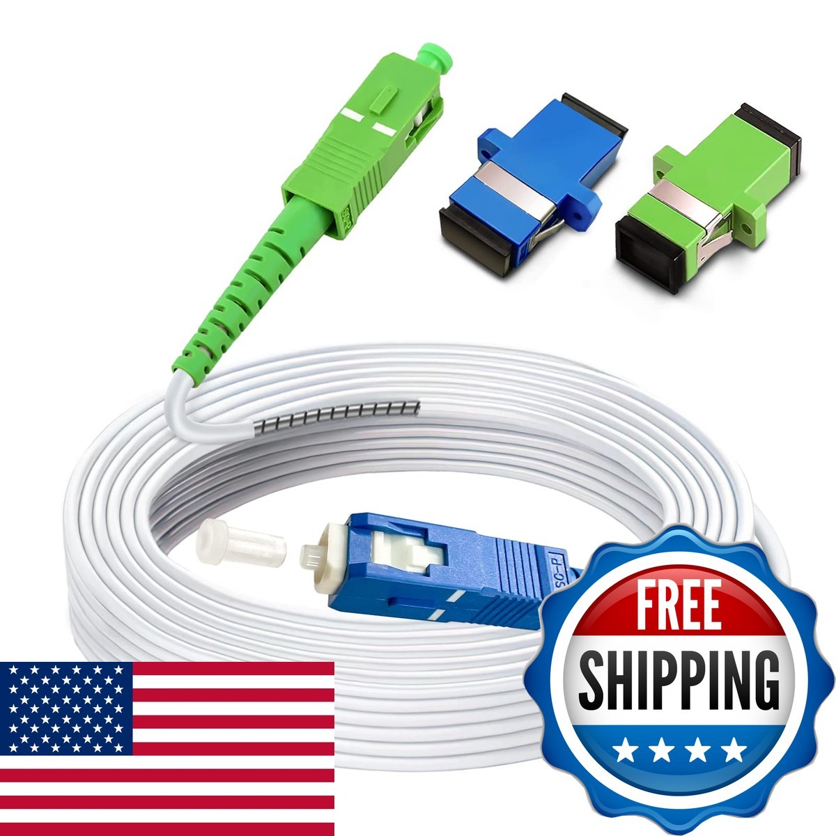 Bangun 100ft (30 Meters) SM SC/UPC SC/APC Fiber Optic Patch Cable, Armored