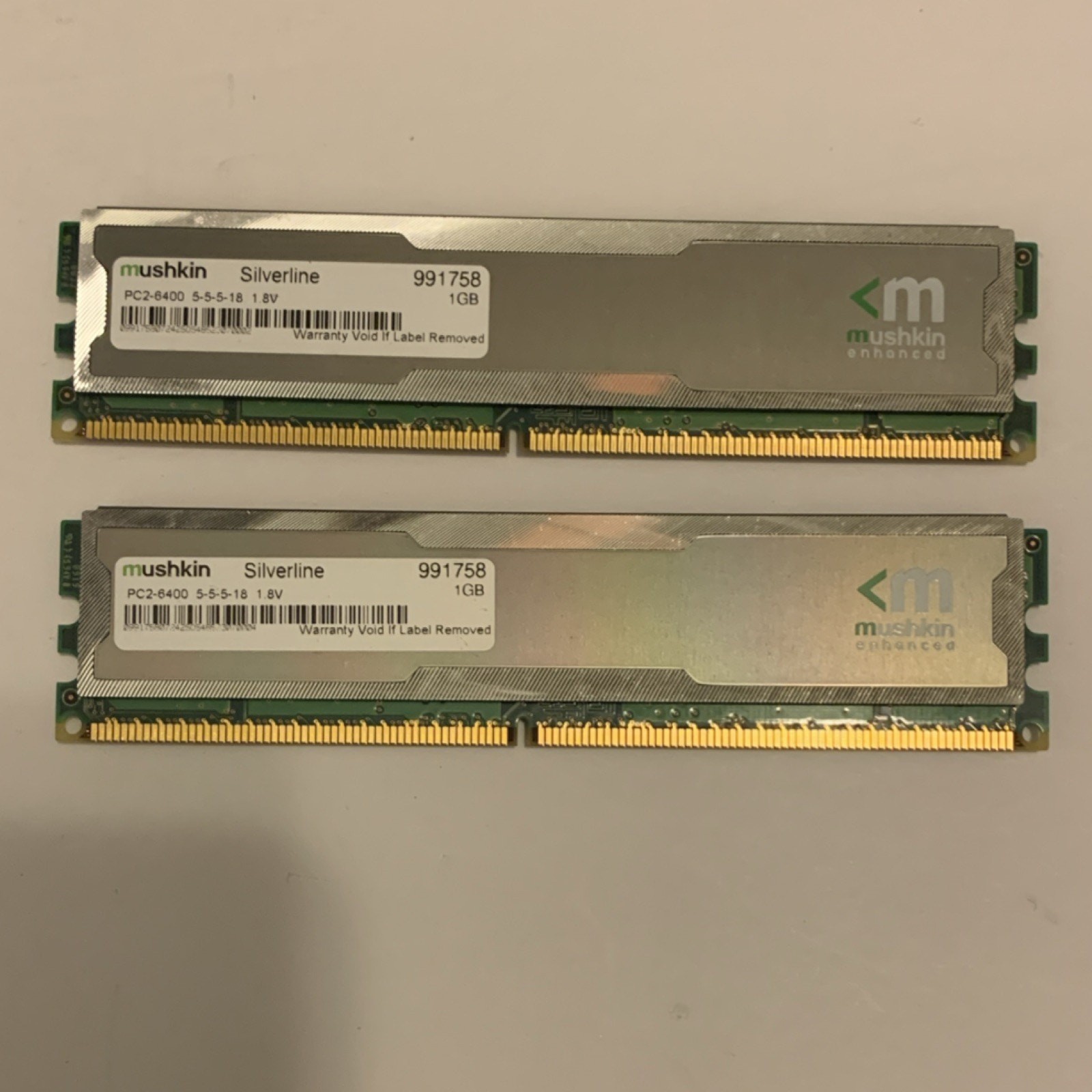 Mushkin Enhanced Silverline 2GB (2x1GB) DDR2 DIMM PC2-6400 240-Pin 991758