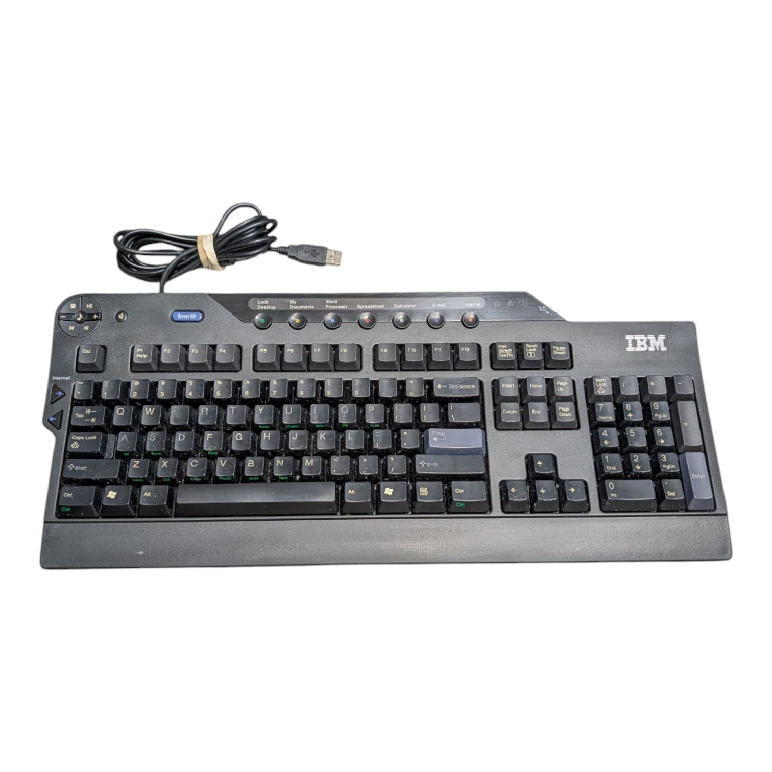 IBM Lenovo SK-8815 Black USB Wired Multimedia Keyboard Used Flaw USA Duty Paid