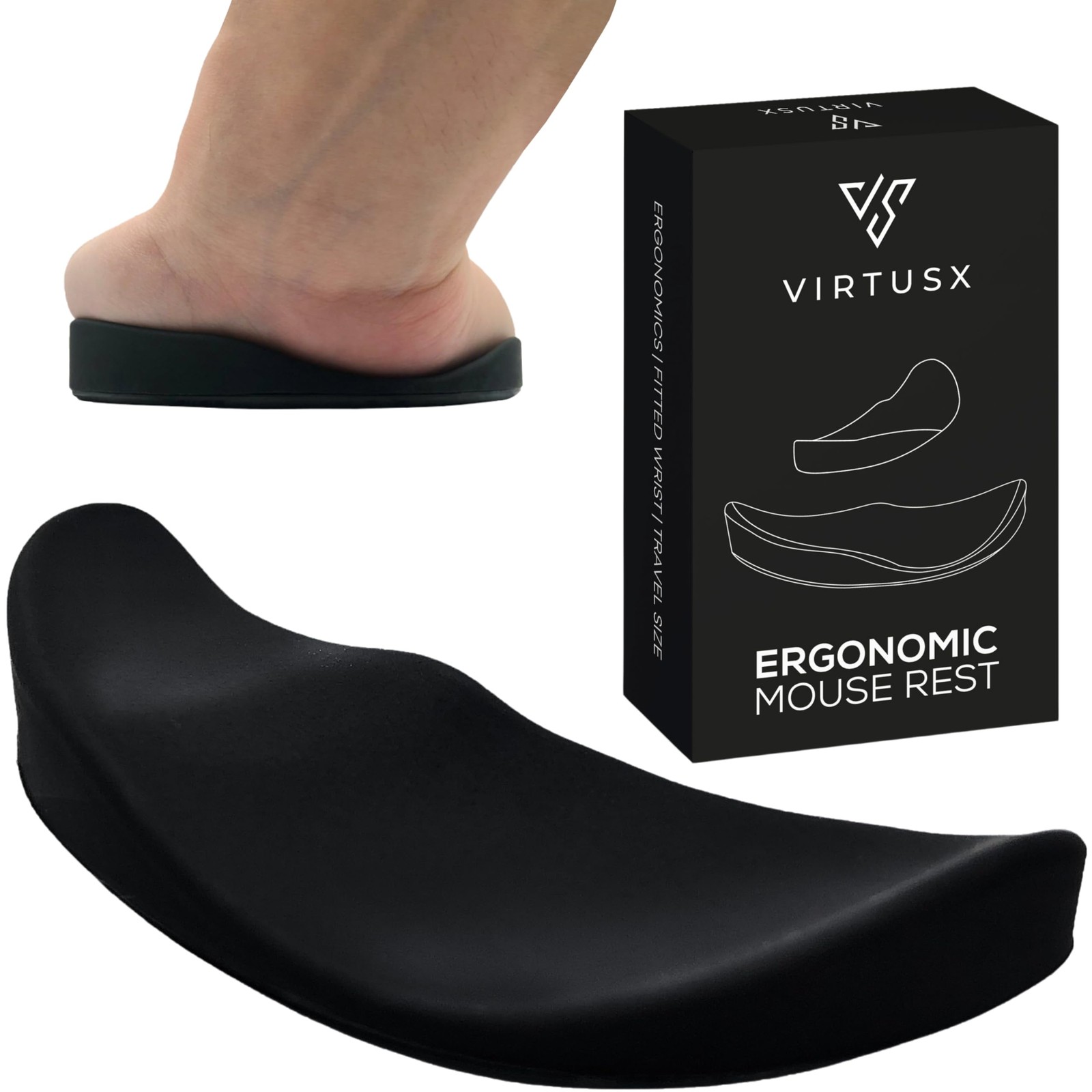 Virtusx Ergonomic Mouse Wrist Rest, Gliding Palm Wrist Support, Sliding Wrist
