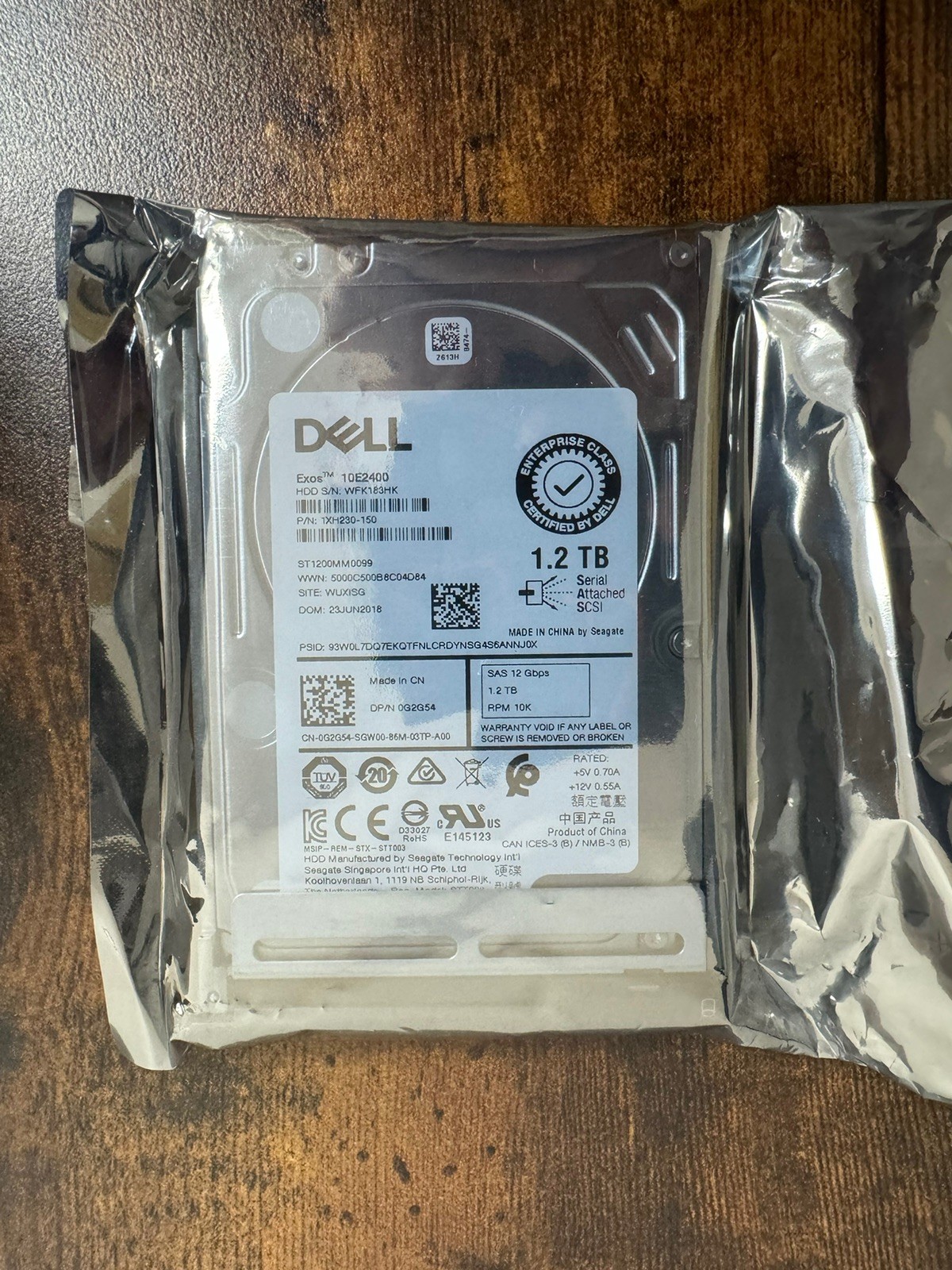 FOR Dell 1.2TB 2.5" SAS Hard Drive 10K RPM 12Gbps ST1200MM0099 G2G54