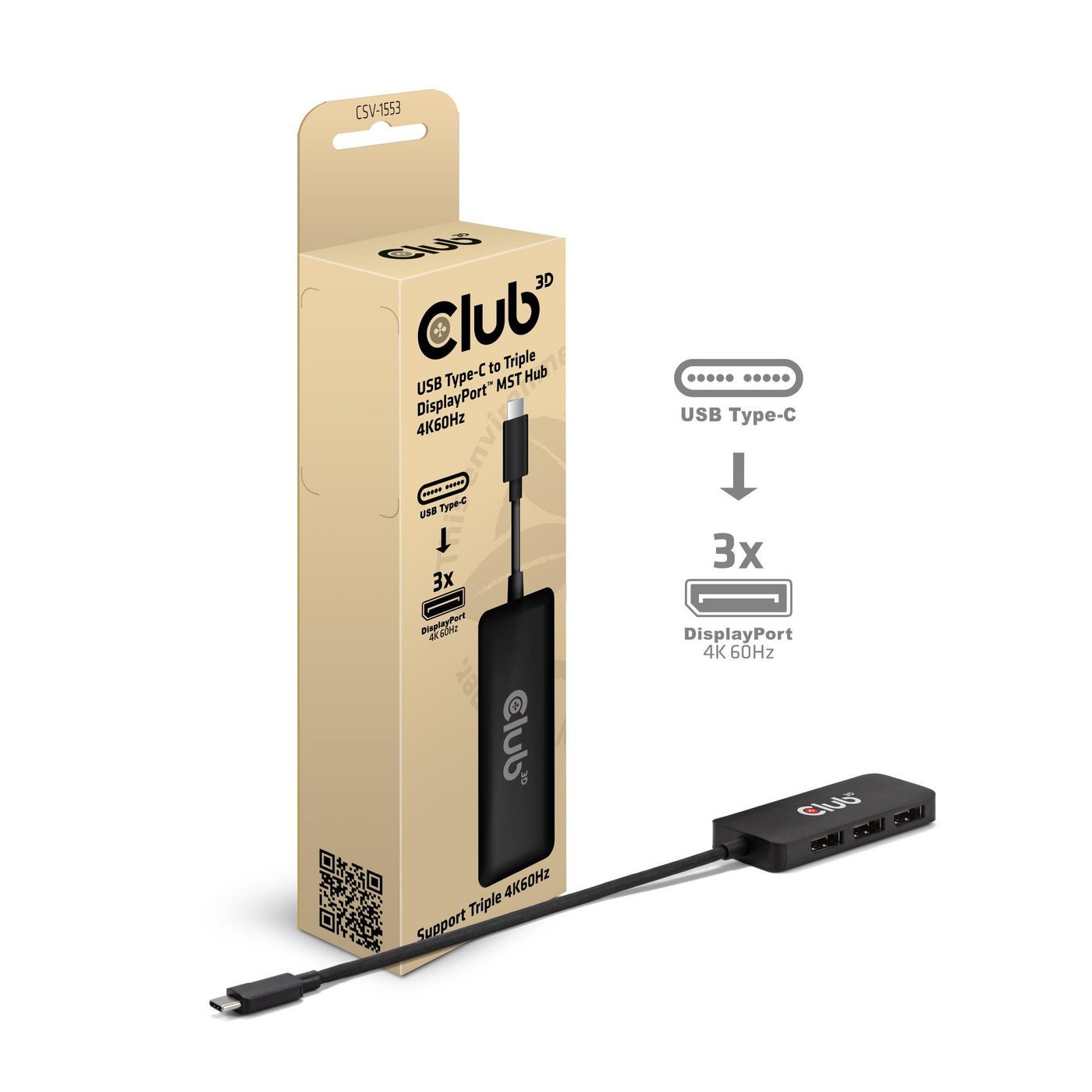 Club3D CSV-1553 Interface Hub USB Type-C Black ~E~