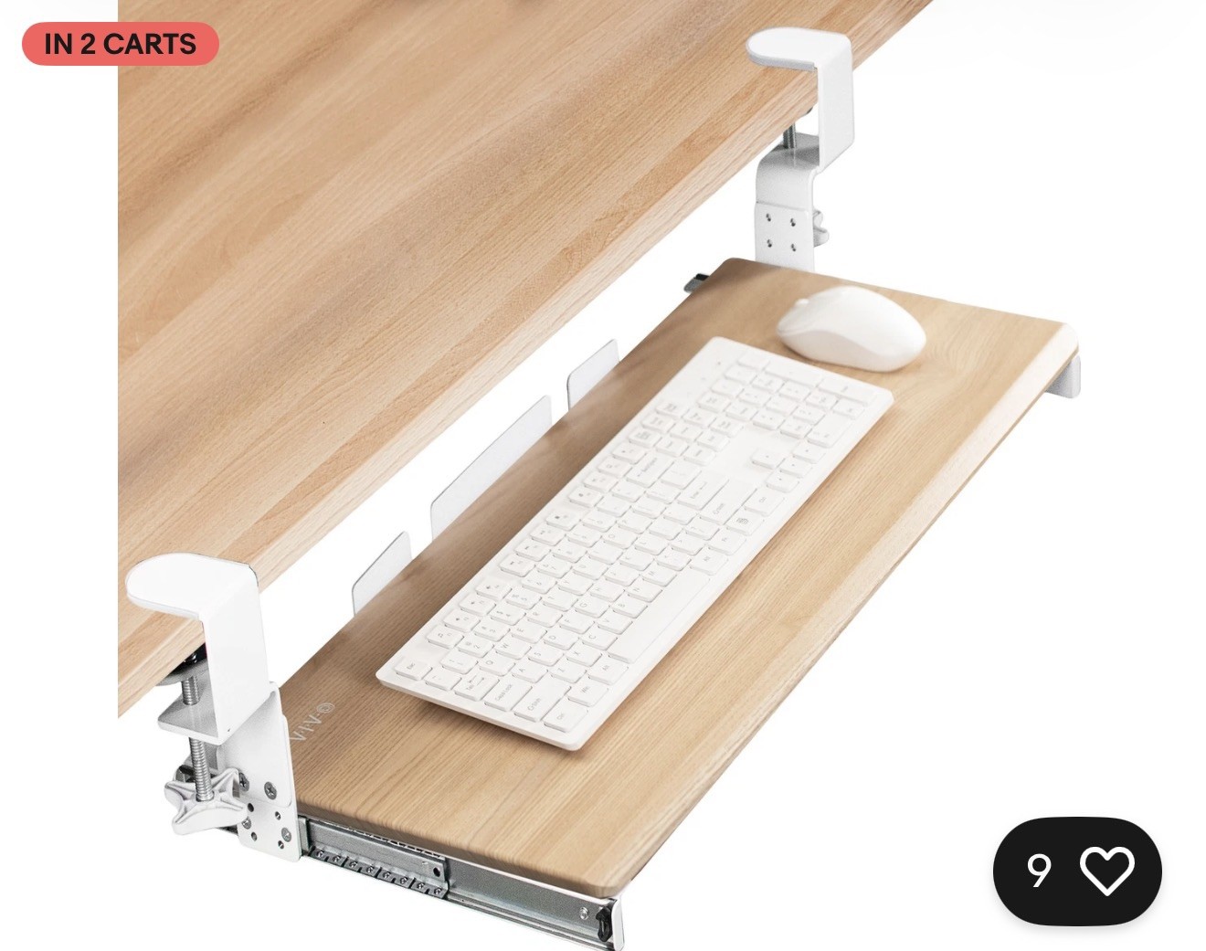 VIVO MOUNT-KB05E Keyboard Slider Tray - white wood, brown  Brand New In Box