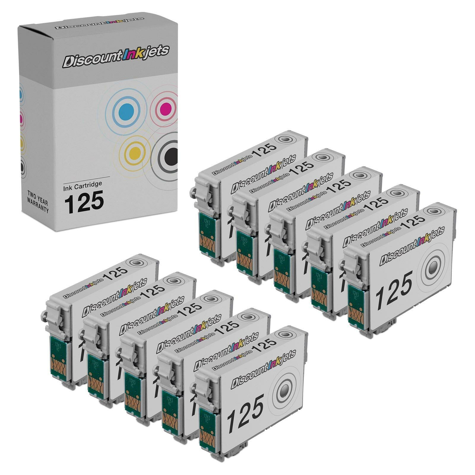 10PK Black Ink Cartridge for Epson 125 T125120 NX125 NX127 NX130 WorkForce 320
