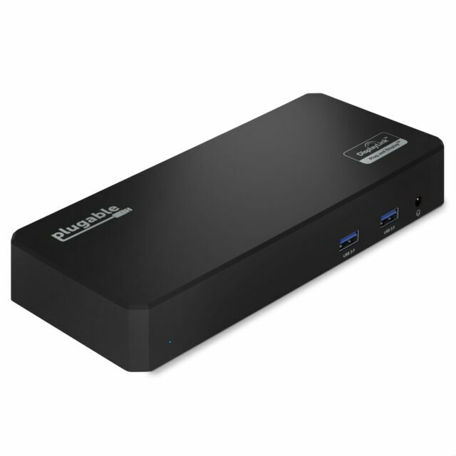 Plugable USB C Triple Display Docking Station with Laptop Charging, Thunderbolt