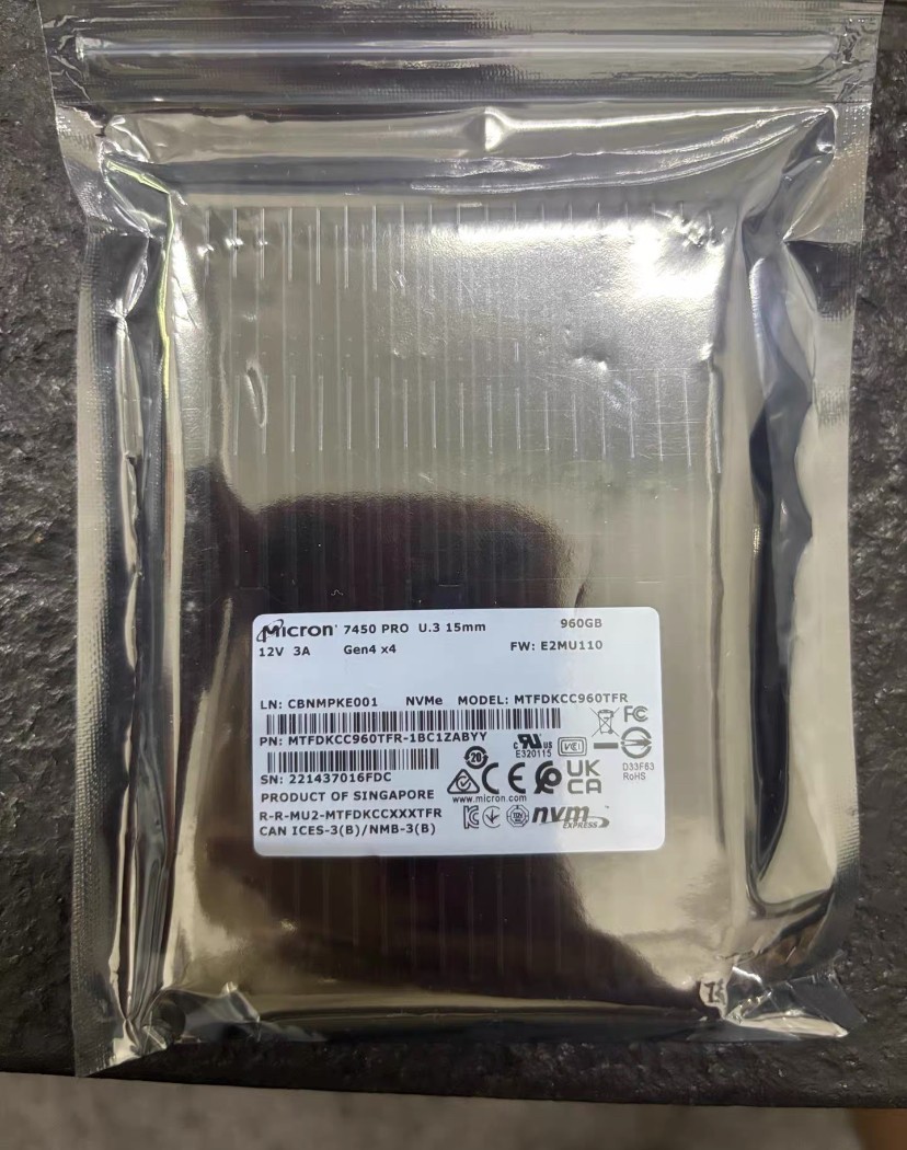 Micron 7450 PRO 960GB U.3 (15mm) SSD NVMe PCI 4.0 MTFDKCC960TFR-1BC1ZABYY