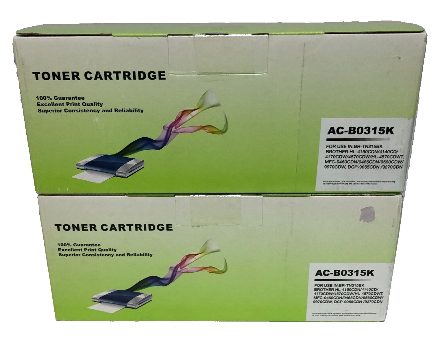 2PK AC-BO315 Toner for Brother Black TN-315BK HL-4150CDN MFC-9560CDW MFC-9970CDW