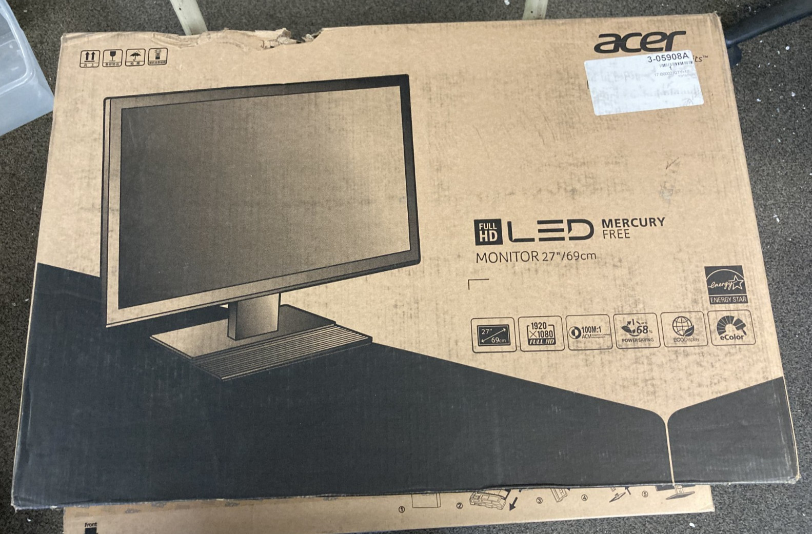 Acer V276HL bmd 27" Widescreen LED-Backlit LCD Monitor w/Stand New