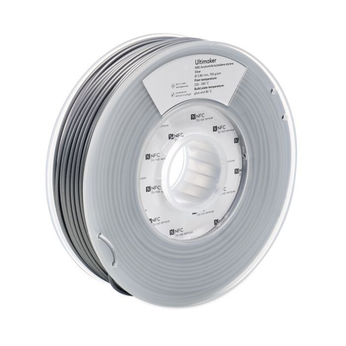 NIB Ultimaker Silver ABS 3D Printing Filament 9705