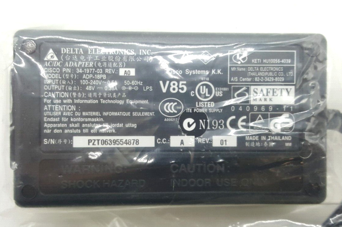 Genuine Delta ADP-18PB 34-1977-03 AC/DC Adapter Power Supply For Cisco 48V