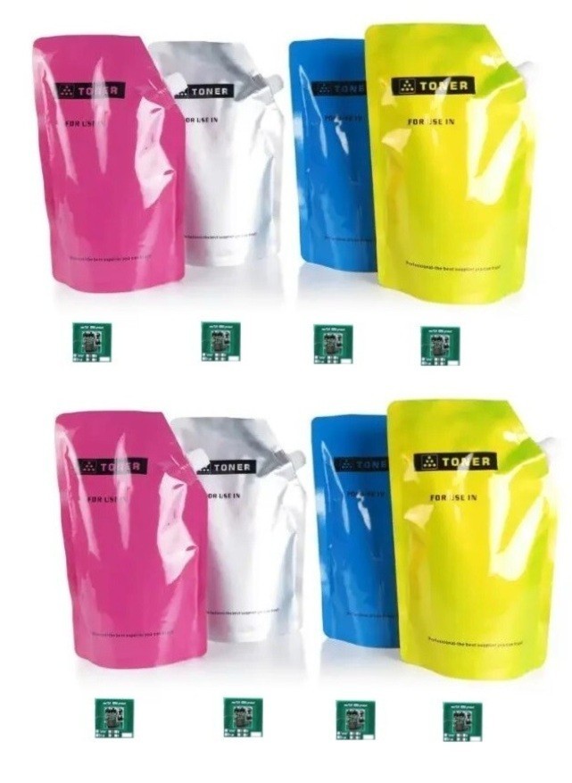 8 NEW COMPATIBLE XEROX VERSANT 80 180 2100 V80 V2100 TONER REFILL + 8 CHIPS CYMK