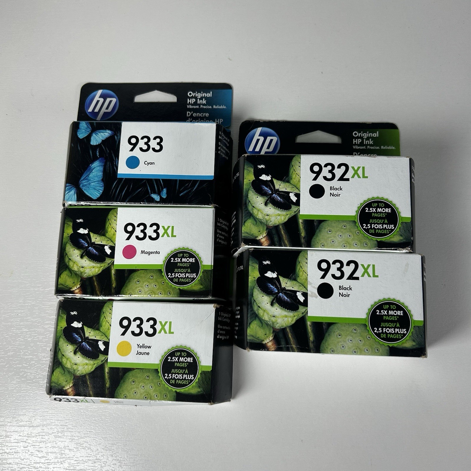 HP 932XL Genuine Black Ink Cartridge CN053AN Exp 2/23 Color Exp 5/33 Lot Of 5