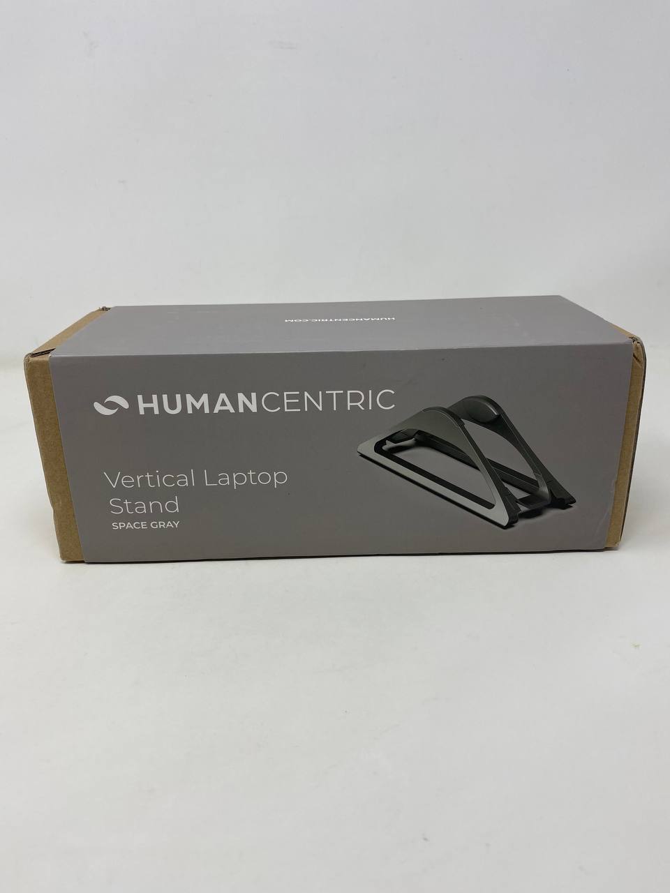 HumanCentric Vertical Laptop Stand for Desks Space Gray Adjustable Holder 