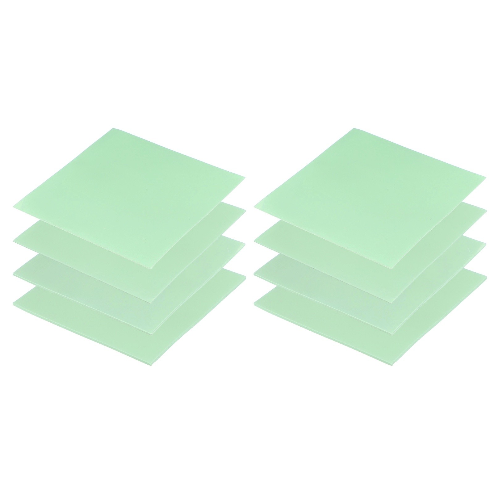 8 Pcs Thermal Pads 100x100mm，0.5mm+1mm+1.5mm+2mm for CPU GPU M.2 SSD NVMe Green