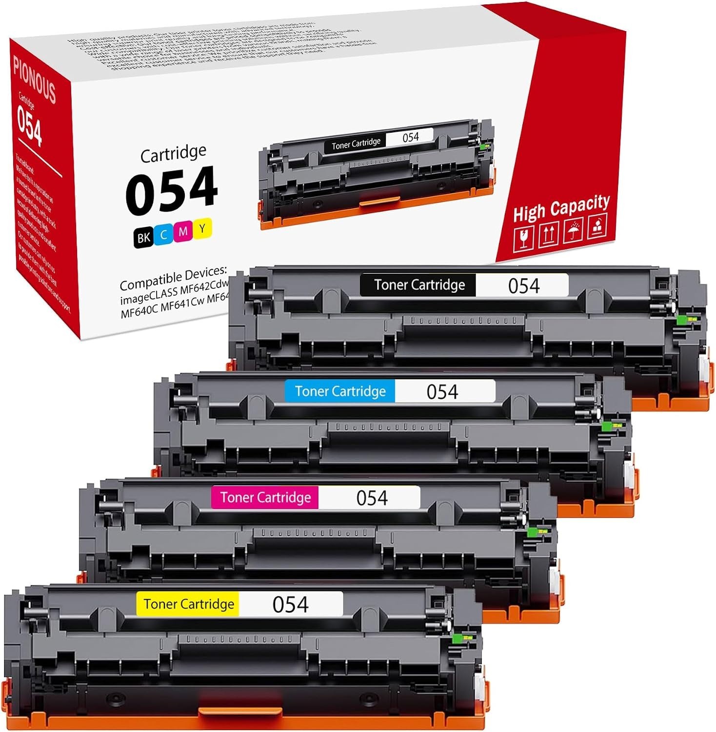 054 Toner 4-Pack for Canon MF642Cdw MF644Cdw MF641Cw LBP622Cdw CMYK