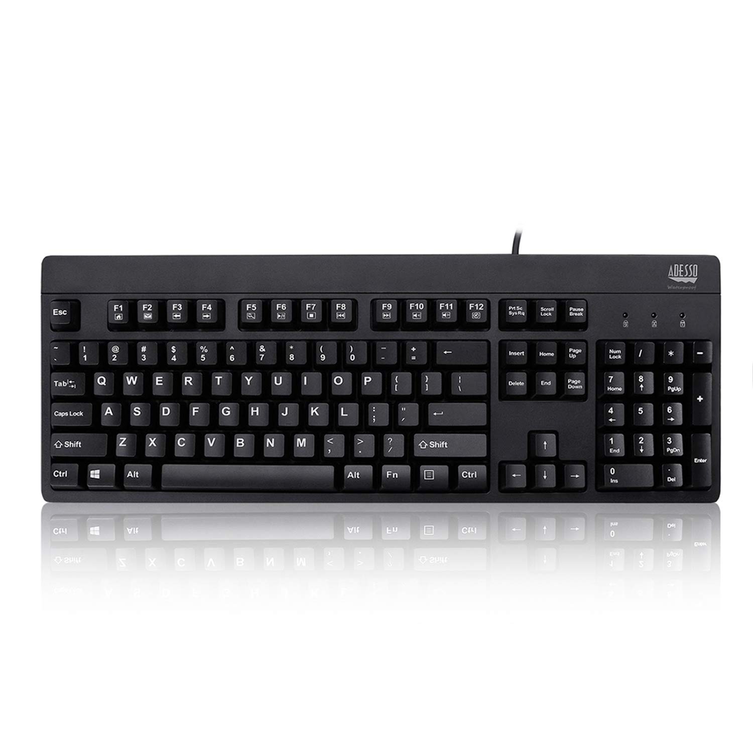 Adesso Easy Touch 630Ub Wired Waterproof Keyboard AKB630UB Office Black